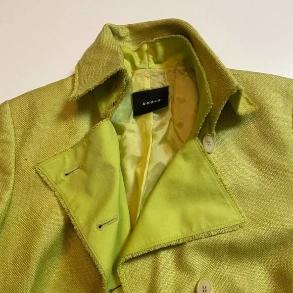 Akris Lime Green Blazer Size 10 - Picture 11 of 15